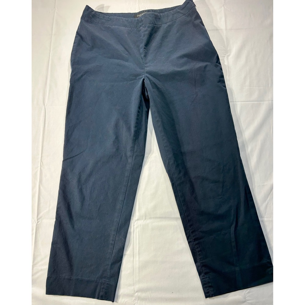 Talbots Navy Blue Side Zip Straight Leg Chino Pants Womens Size 8